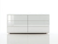 Commode - Bois d'ingénierie - 140 x 45 x 78 cm - Blanc brillant - Style moderne
