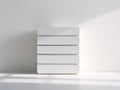 Commode - Bois d'ingénierie - 80 x 40 x 105 cm - Blanc - Style minimaliste