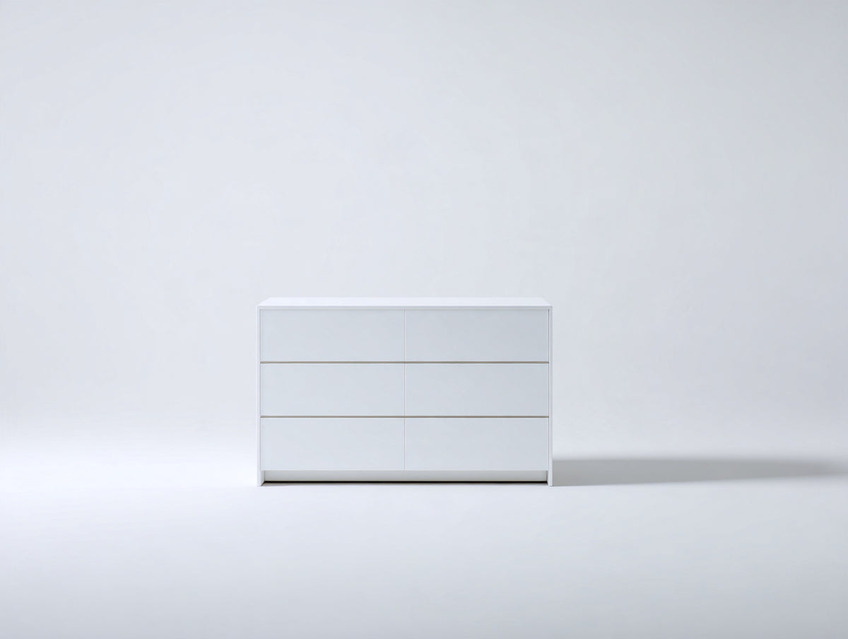 Commode - Bois d'ingénierie - 100 x 42 x 80 cm - Blanc - Style minimaliste