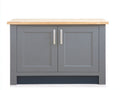 Buffet - bois - métal - 110 x 45 x 85 cm - gris-bois naturel - style contemporain