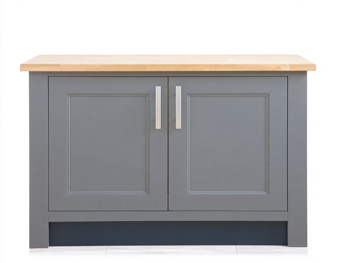 Buffet - bois - métal - 110 x 45 x 85 cm - gris-bois naturel - style contemporain