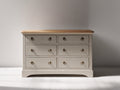 Commode - Bois-Métal - 130 x 45 x 85 cm - Blanc cassé-Brun - Style campagne chic
