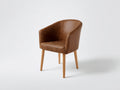 Chaise de salle à manger - similicuir-bois - 62 x 60 x 81 cm - marron vieilli-bois naturel - style contemporain