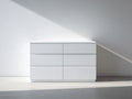 Commode - Bois d'ingénierie - 120 x 45 x 80 cm - Blanc - Style moderne