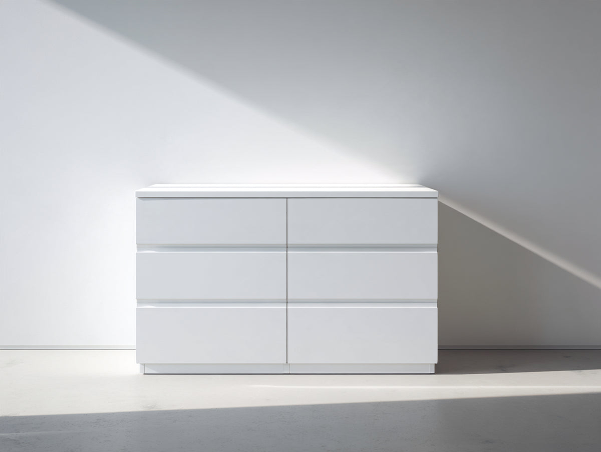 Commode - Bois d'ingénierie - 120 x 45 x 80 cm - Blanc - Style moderne