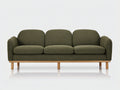 Canapé 3 places - Tissu-Bois - 218x86x83 cm - Vert olive-Bois naturel - Style moderne