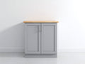 Buffet - bois-métal - 90 x 40 x 95 cm - gris clair-bois naturel - style moderne