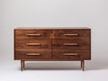 Commode - Bois - 150 x 45 x 82 cm - Brun noyer - Style milieu du siècle