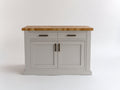 Buffet - bois-métal - 110 x 50 x 90 cm - gris clair-bois naturel - style contemporain