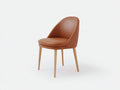 Chaise de salle à manger - similicuir-bois - 58 x 60 x 84 cm - marron-bois clair - style contemporain