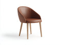 Chaise de salle à manger - similicuir-bois - 60 x 58 x 81 cm - marron-bois clair - style contemporain