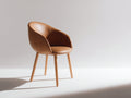 Chaise de salle à manger - similicuir-bois - 61 x 59 x 82 cm - marron-bois clair - style contemporain