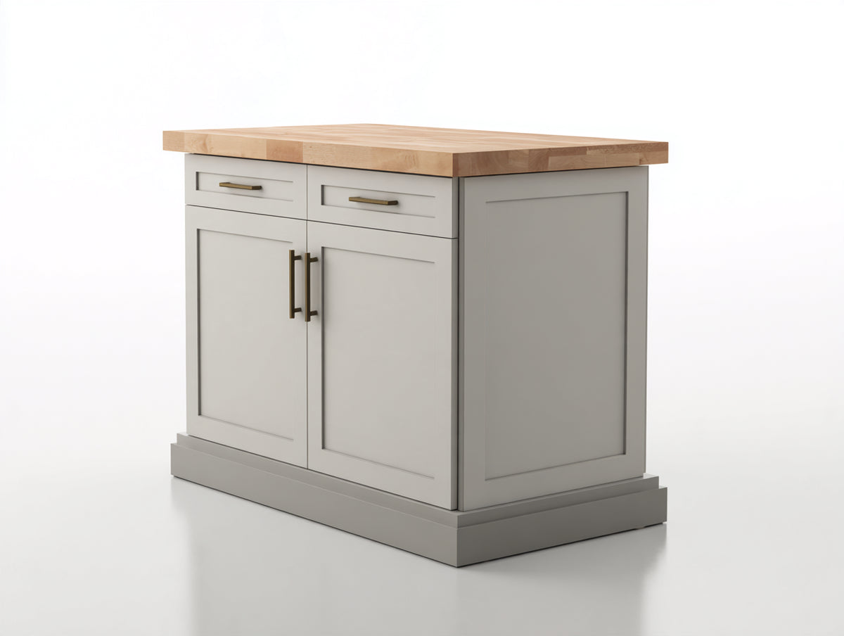 Buffet - bois-métal - 105 x 55 x 95 cm - gris clair-bois naturel - style contemporain