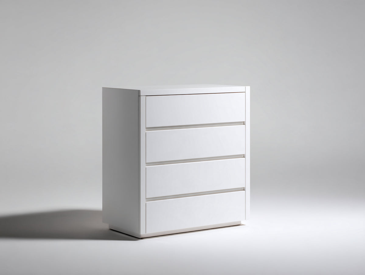 Commode - Bois d'ingénierie - 80 x 40 x 90 cm - Blanc - Style moderne