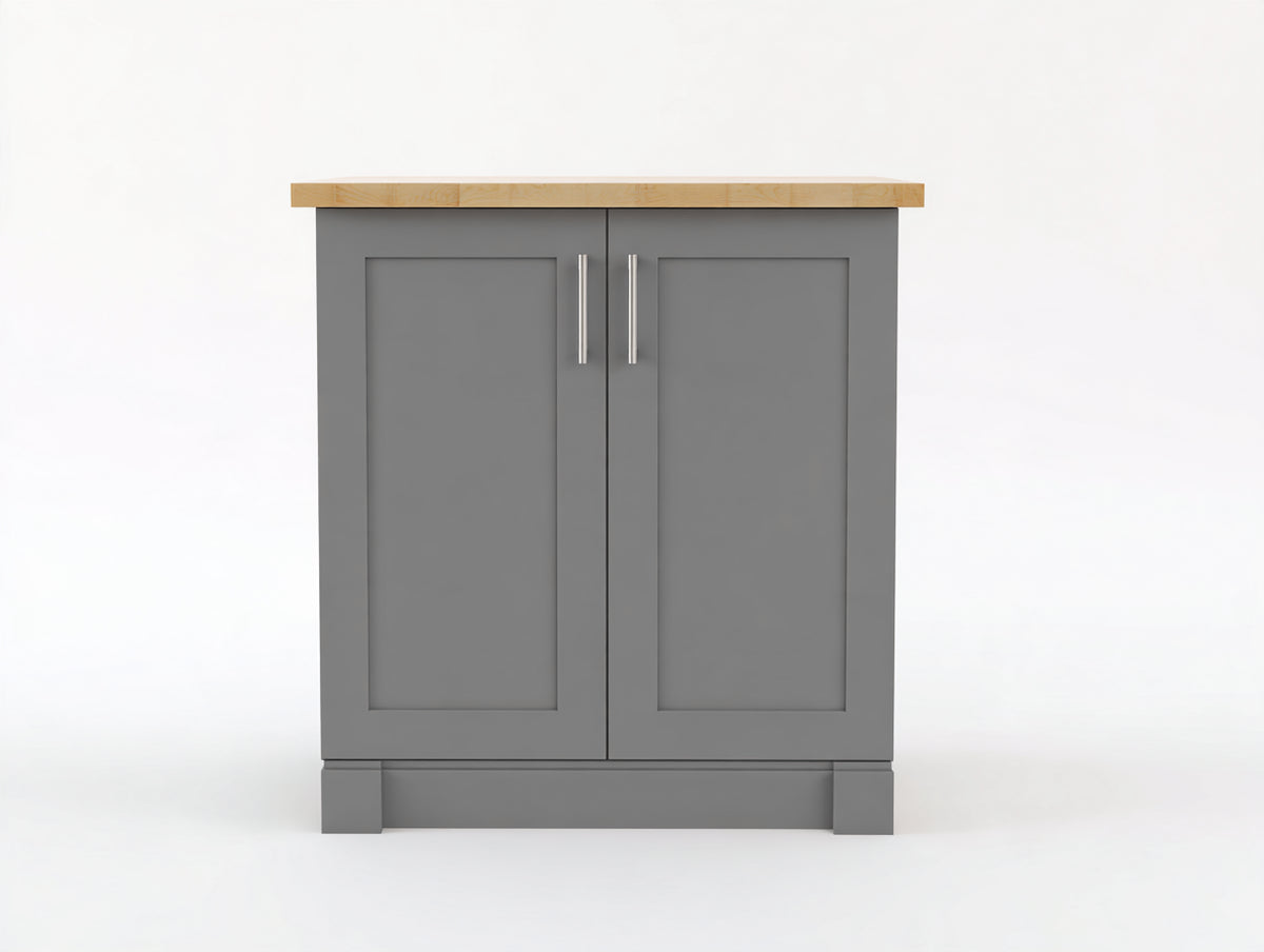 Buffet - bois - 90 x 40 x 90 cm - gris-bois naturel - style moderne