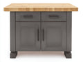 Buffet - bois - métal - 100 x 45 x 90 cm - gris foncé-bois naturel - style contemporain