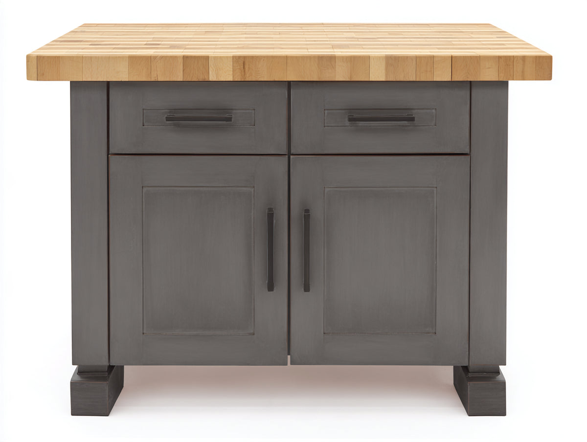 Buffet - bois - métal - 100 x 45 x 90 cm - gris foncé-bois naturel - style contemporain