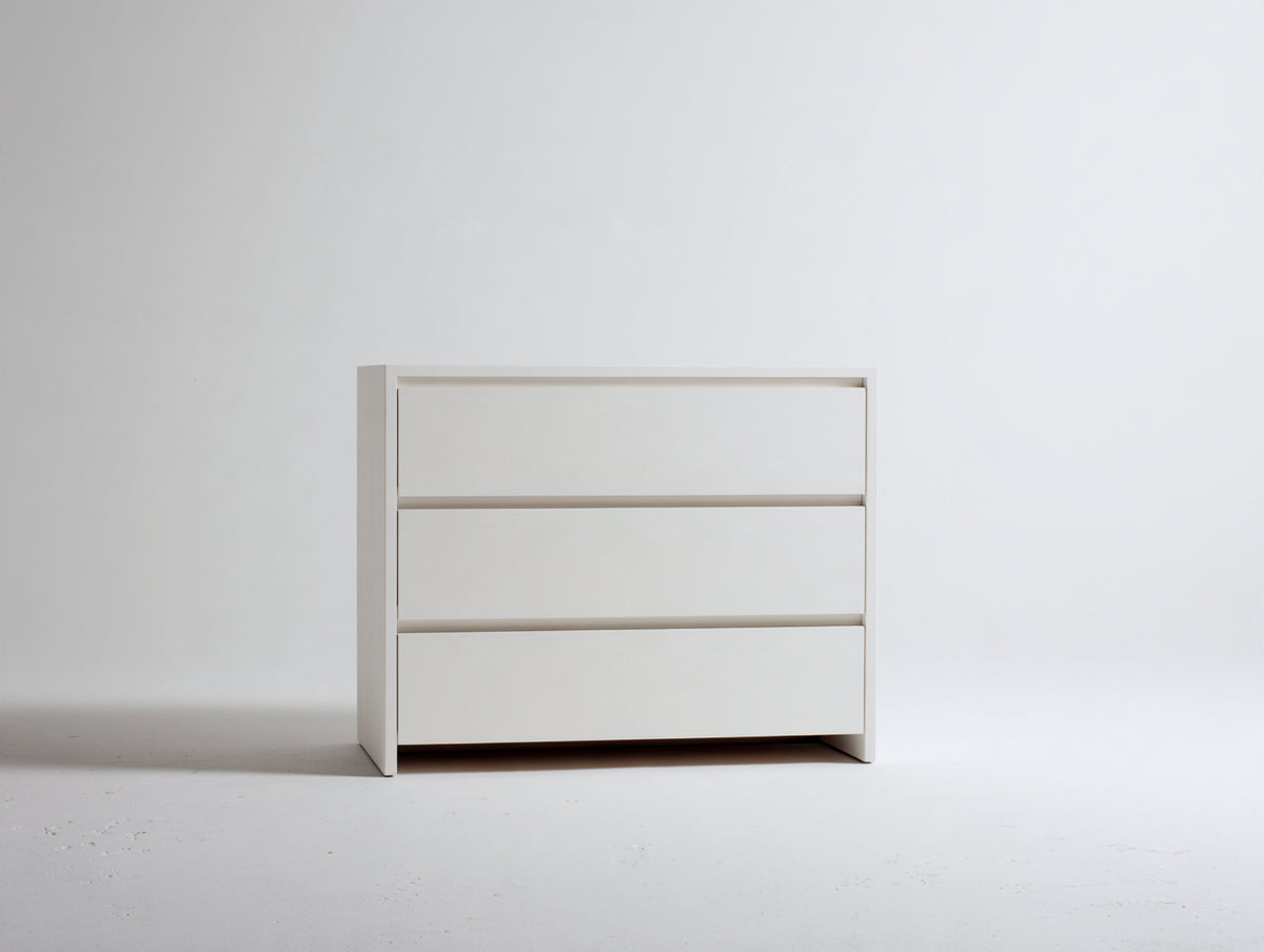 Commode - Bois - 85 x 40 x 78 cm - Blanc - Style minimaliste