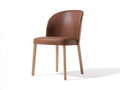 Chaise de salle à manger - similicuir-bois - 49 x 55 x 82 cm - marron-bois clair - style moderne