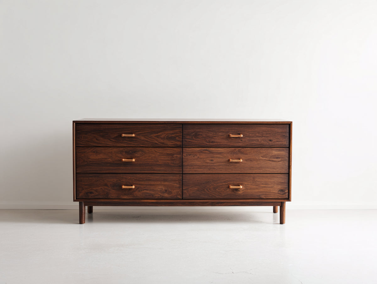 Commode - Bois massif-Métal - 150 x 45 x 80 cm - Brun - Style rétro moderne