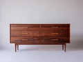 Commode - Bois - 160 x 45 x 84 cm - Brun noyer - Style milieu du siècle