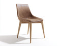 Chaise de salle à manger - similicuir-bois - 50 x 55 x 83 cm - marron-bois clair - style contemporain